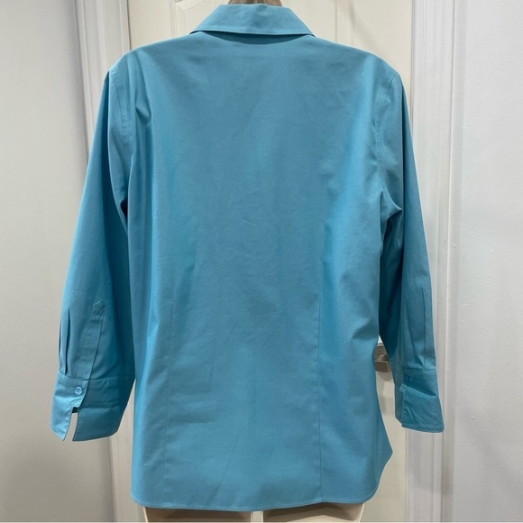 Coldwater Creek Blue Button-Down Shirt, Size M 100% Cotton Officewear Minimalist - Picture 11 of 16